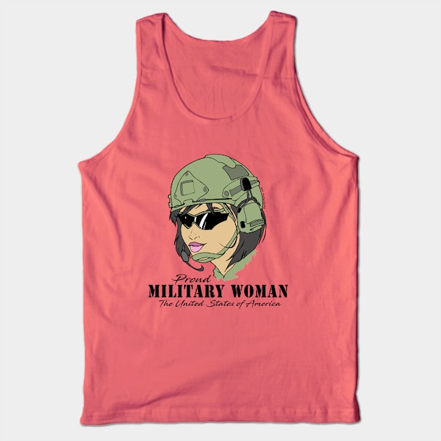 Proud Military Woman  V3  (light tees) Tank Top by Illustratorator